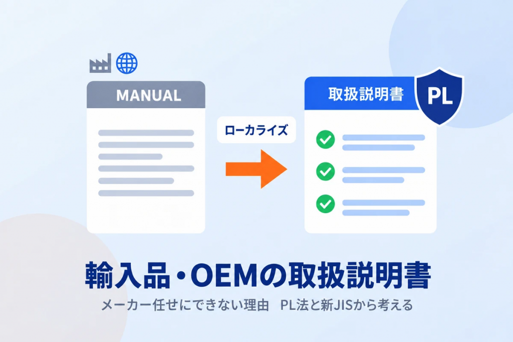 輸入品・OEMの取扱説明書　メーカー任せにできない理由　PL法と新JISから考える
