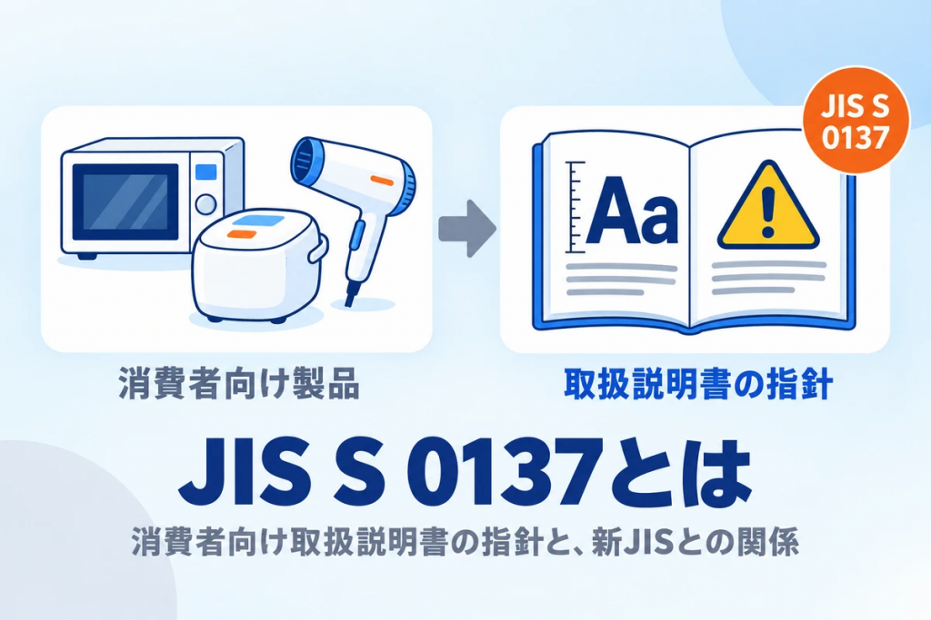 JIS S 0137とは　消費者向け取扱説明書の指針と、新JISとの関係